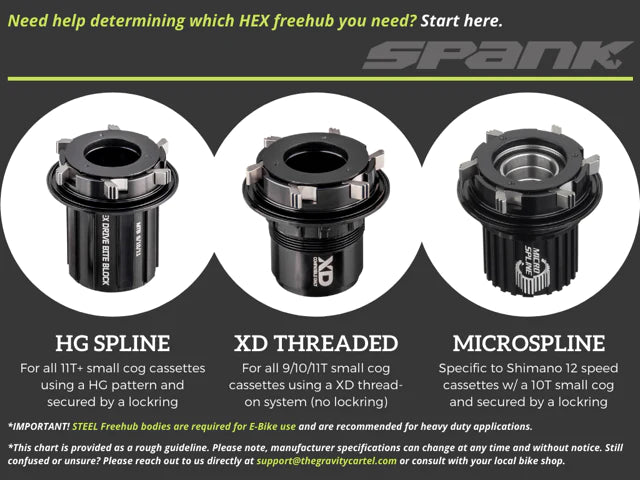 Spank HEX MTB Freehub Body Kit - Alloy