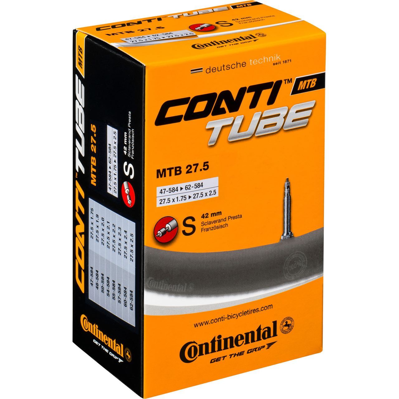 Continental MTB Tube 27.5 x 1.75 2.5 All Mountain Sports