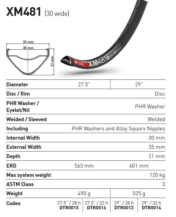 DT Swiss XM481 Rim - 27.5"