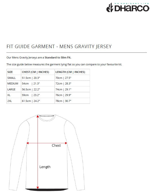 DHaRCO Mens Long Sleeve Gravity Jersey - Ice Palm