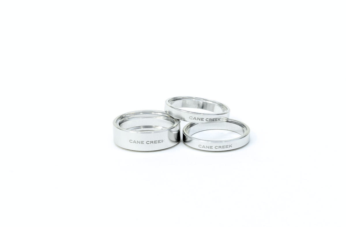 Cane Creek Interlok Headset Spacers in Kit (2 x 5mm + 1 x 10mm) - Silver