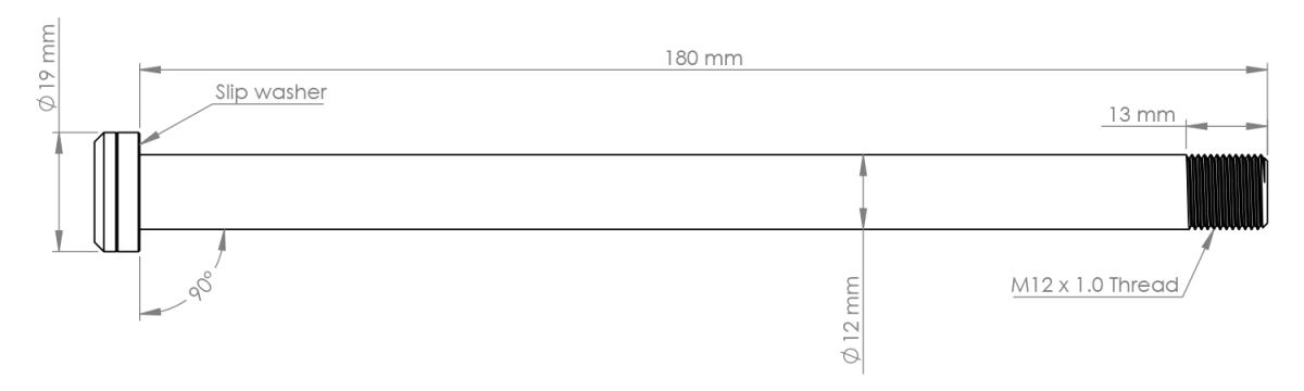 Burgtec Rear Axle - 12 x 180 (M12 x 1.00)