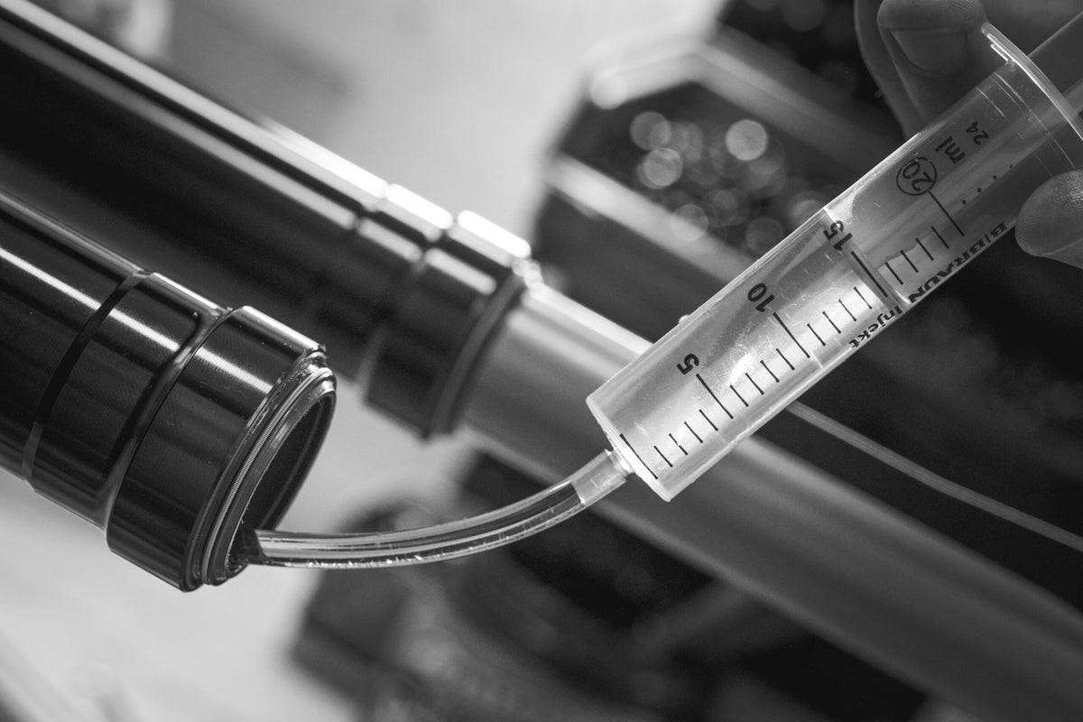 Intend upside-down fork on a big-hit bike