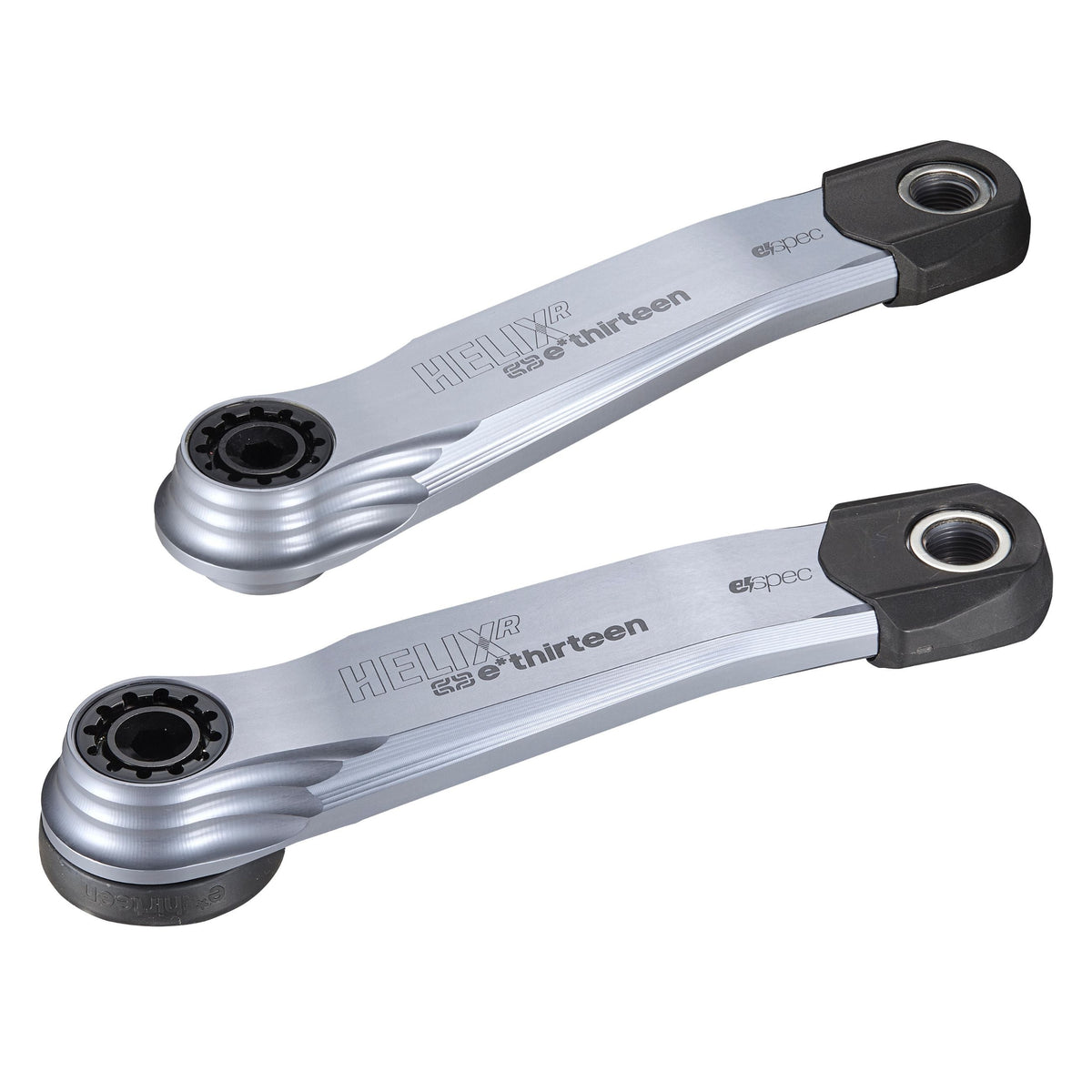 e*thirteen Helix Race e*spec Alloy E-MTB Cranks for Fazua Ride 60 in Sterling Silver