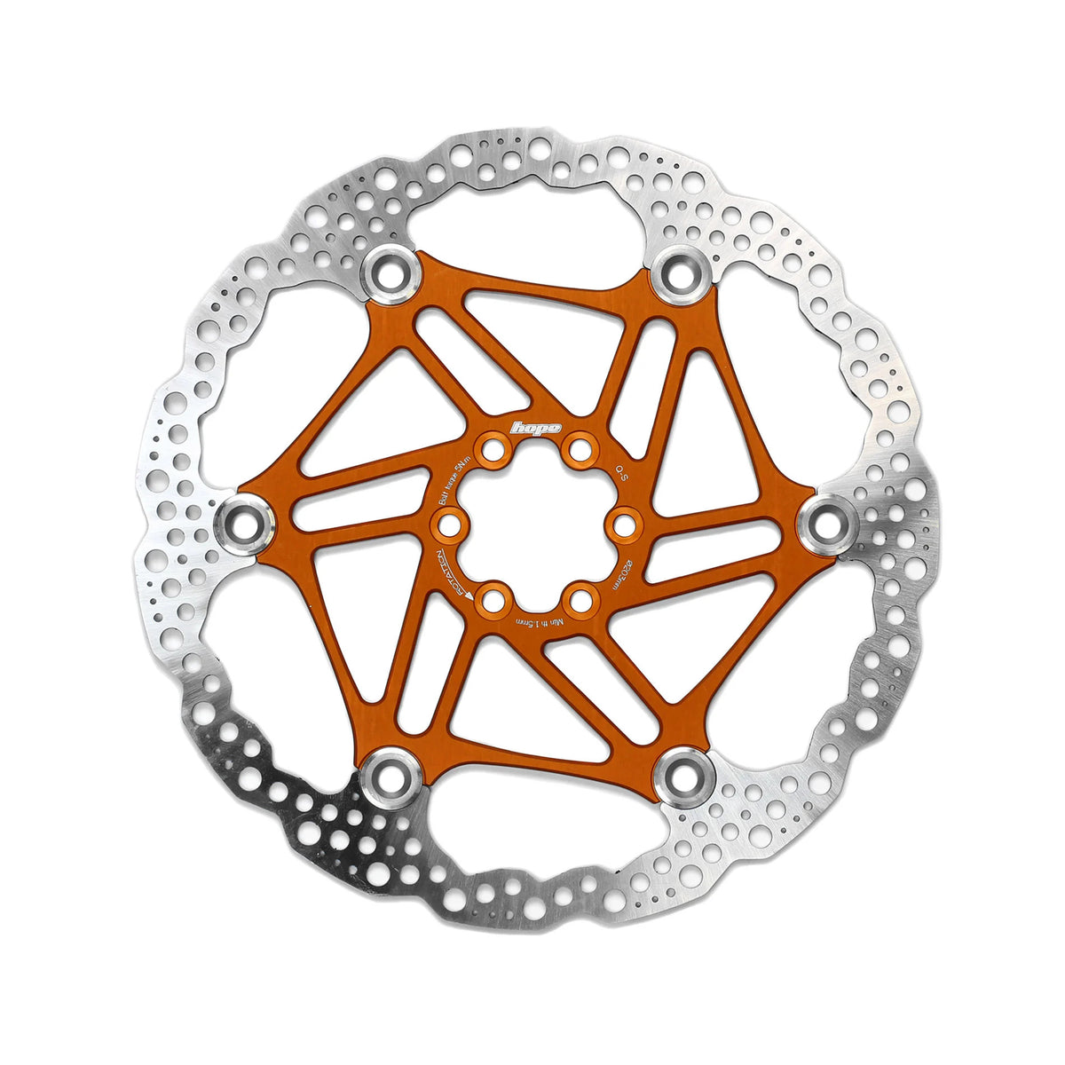 Hope floating disc rotor in Orange