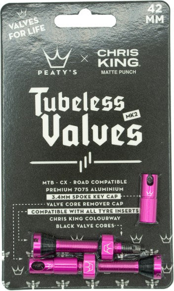 Peaty's Chris King Tubeless valves MK2 Punch - 42mm