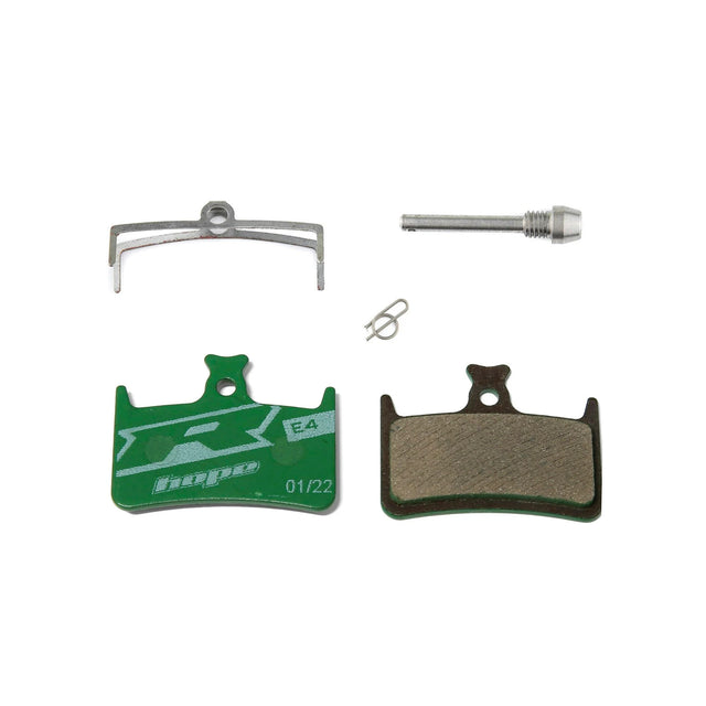 Hope racing brake pads in green for E4, M4 and RX4