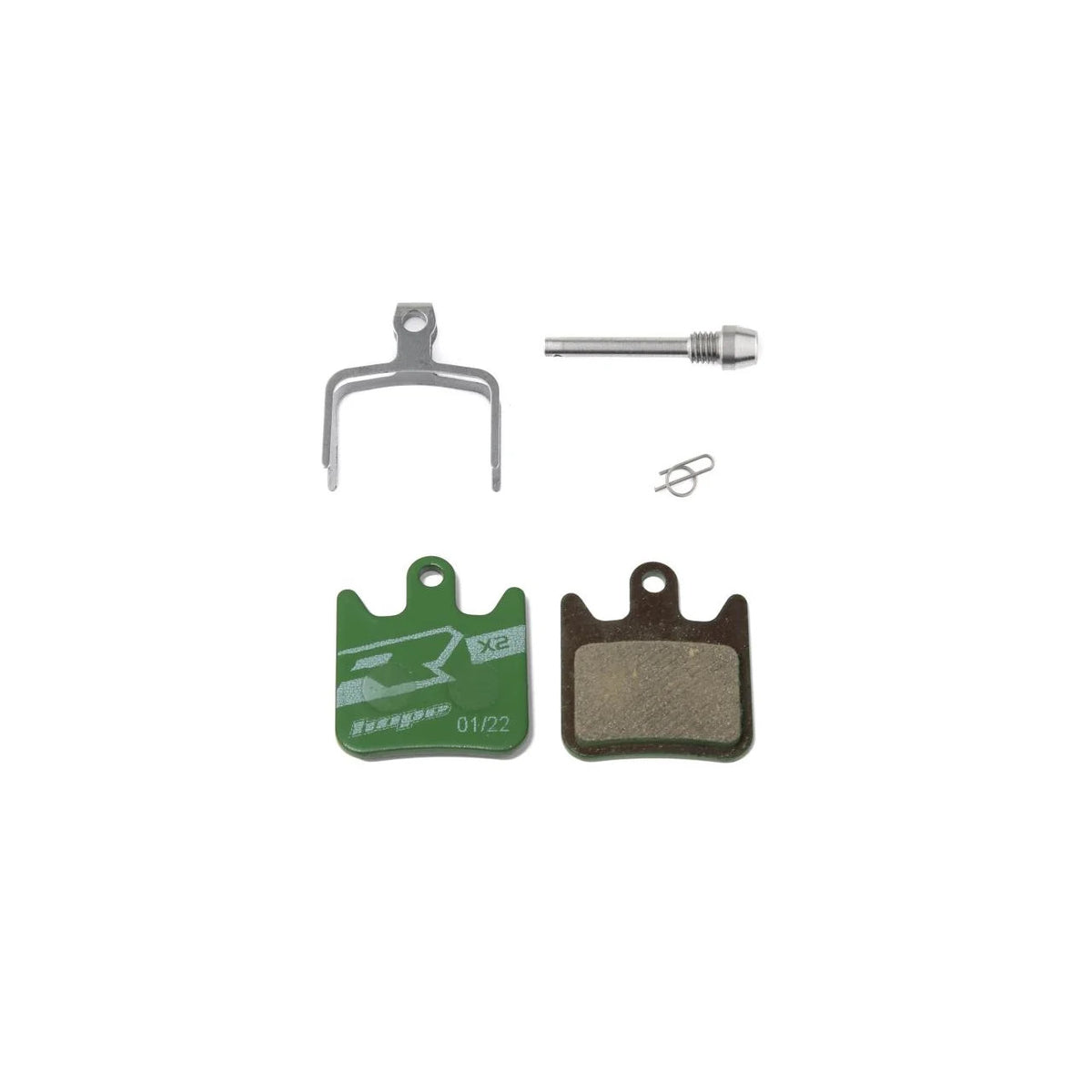 Hope racing brake pads in green for X2