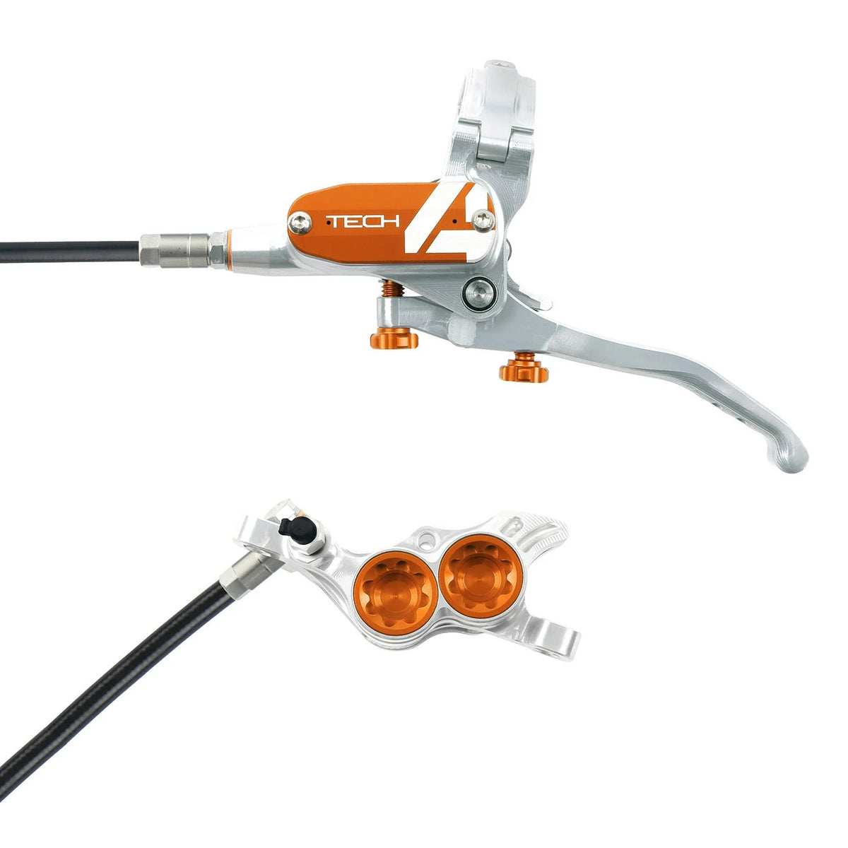 Hope Tech 4 E4 brake in Silver/Orange