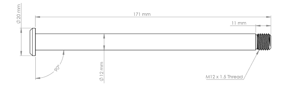 Burgtec Rear Axle - Yeti (12 x 171mm)