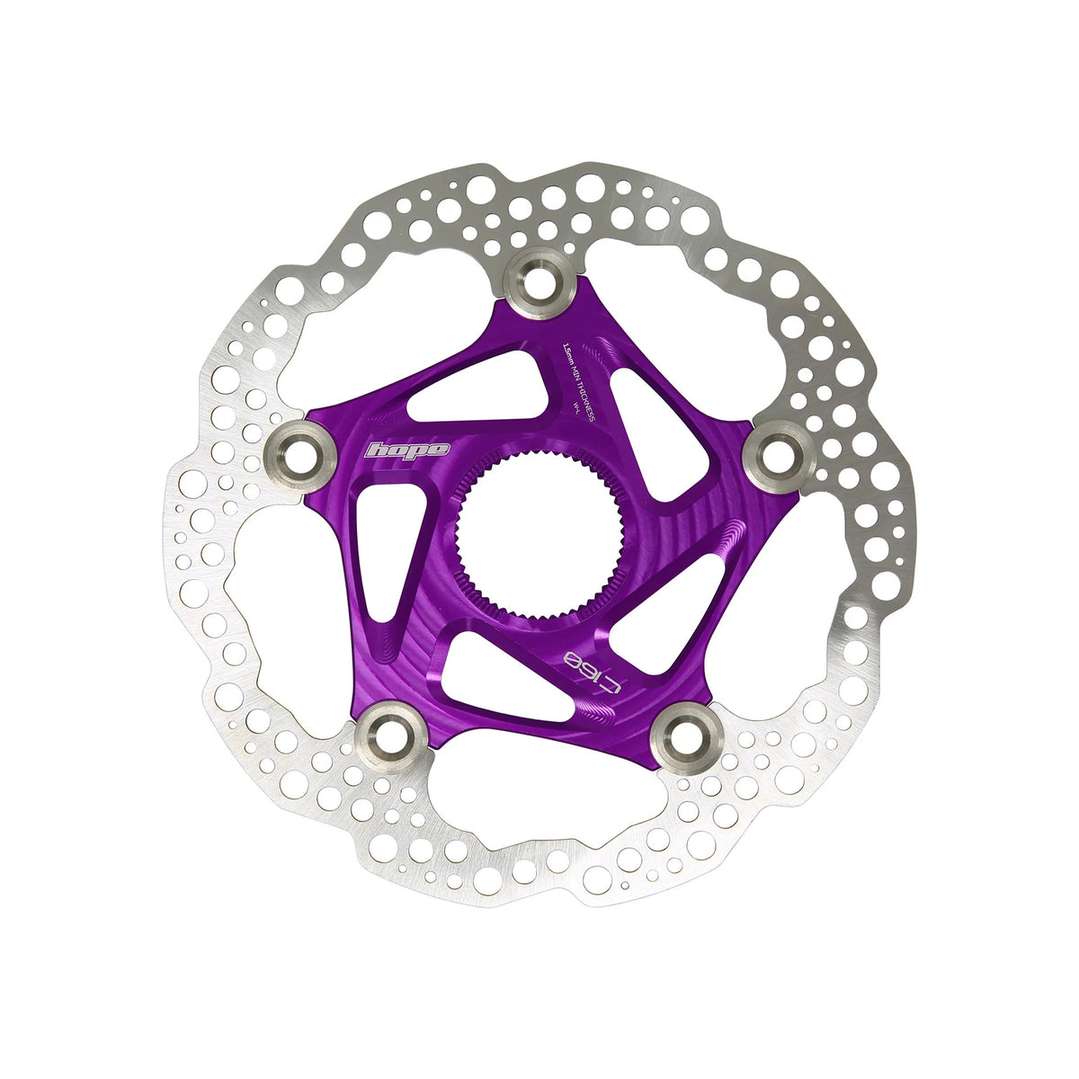 Hope floating Centre Lock disc rotor in Purple