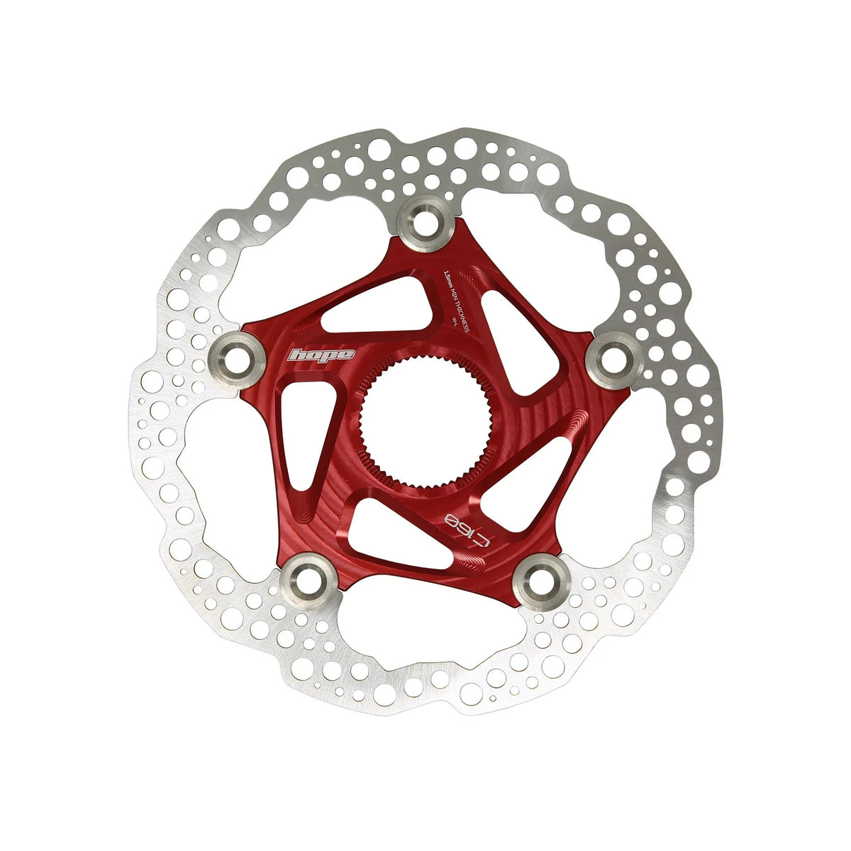 Hope floating Centre Lock disc rotor in Red