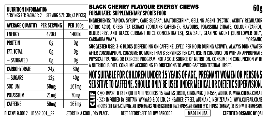 CLIF BLOKS Energy Chews - Black Cherry