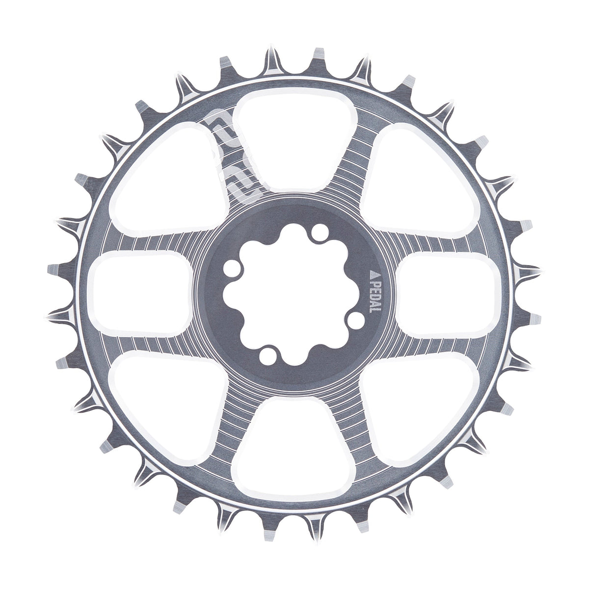 e*thirteen Helix Race 8-bolt chainring in Sterling Silver