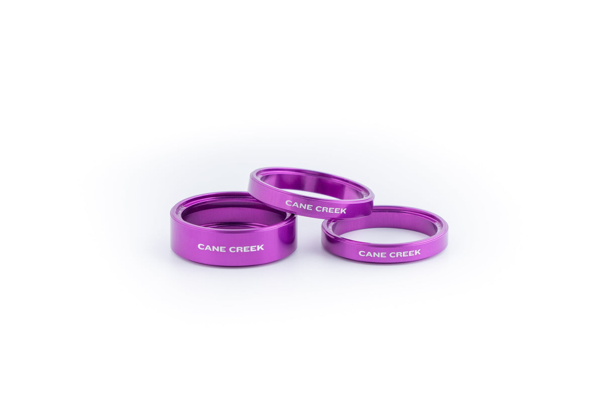 Cane Creek Interlok Headset Spacers in Kit (2 x 5mm + 1 x 10mm) - Purple