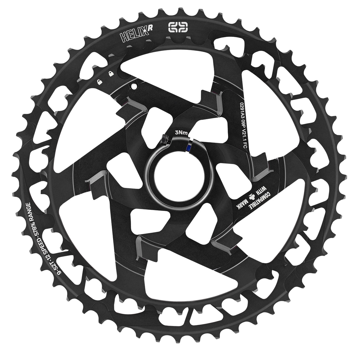 e*thirteen Helix Race 43-52T aluminium cluster - black