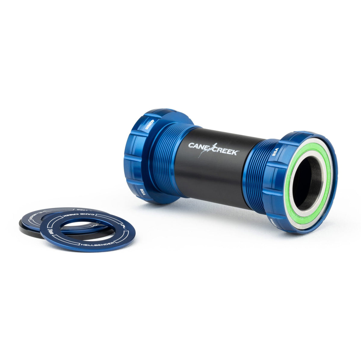 Cane Creek Hellbender 70 Bottom Bracket in BSA threaded (68/73mm), 24mm (Shimano), Blue