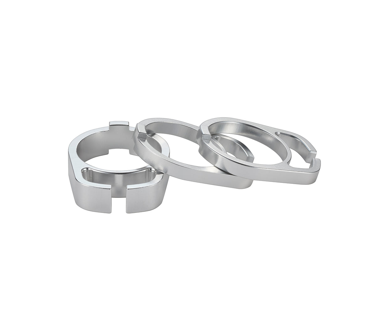 Cane Creek Interlok Headset Spacers in HCR kit (2 x 5mm + 1 x 10mm) - Silver (HCR stem only)