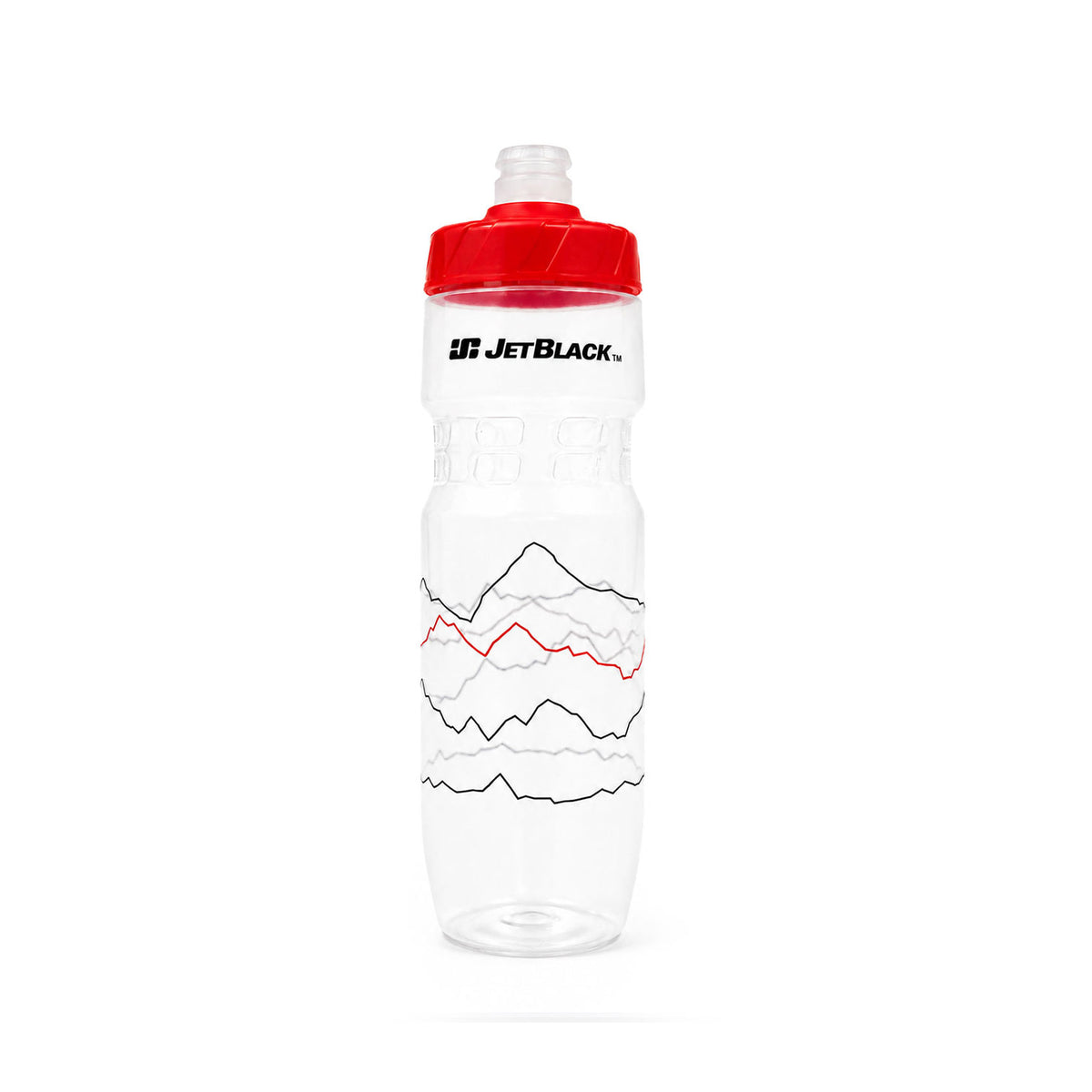 JetBlack Icon bottle 710ml, Clear/Red Lid