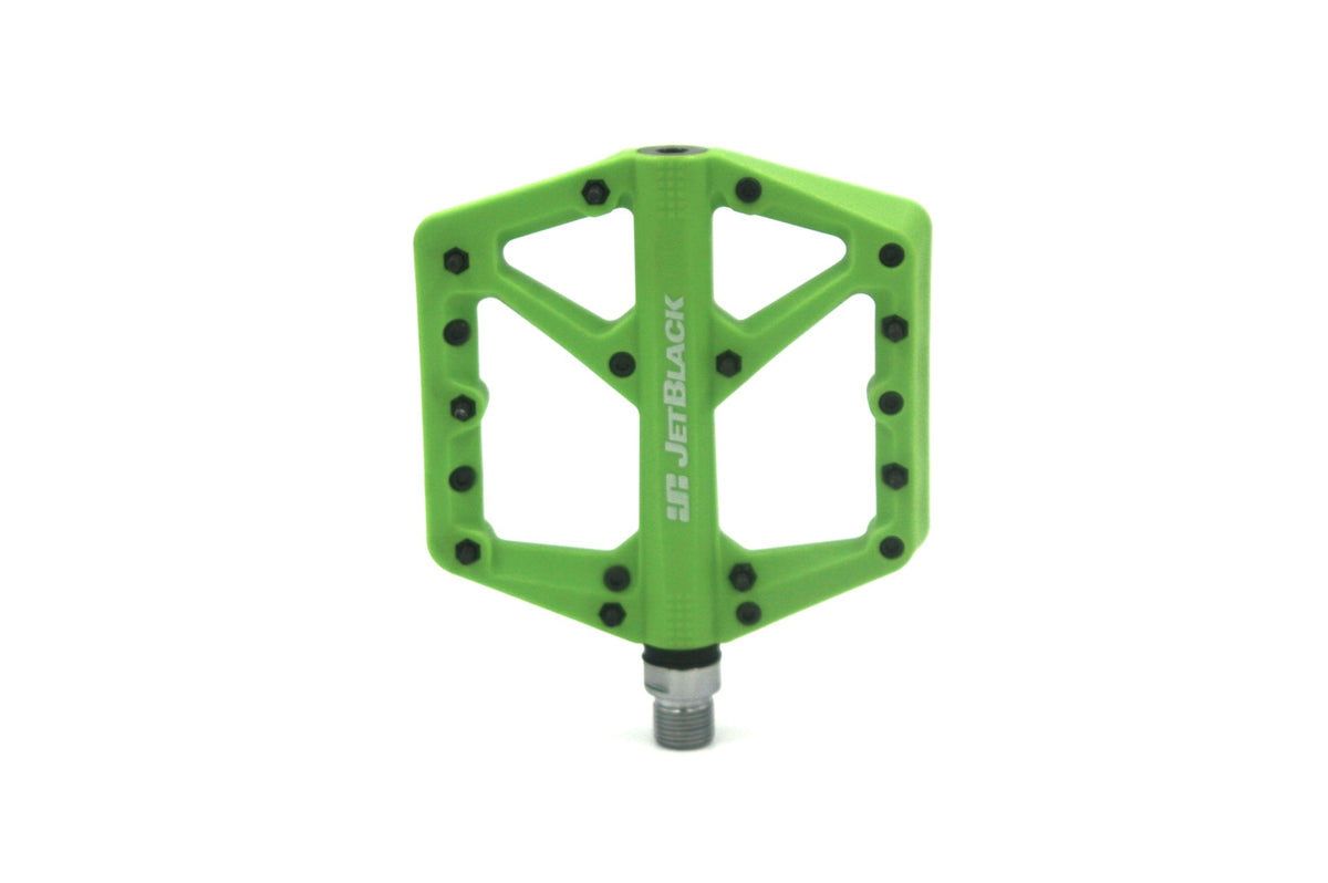 JetBlack Thermolite flat pedals in Green