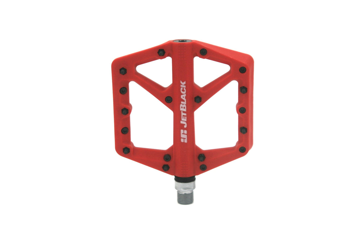 JetBlack Thermolite flat pedals in Red