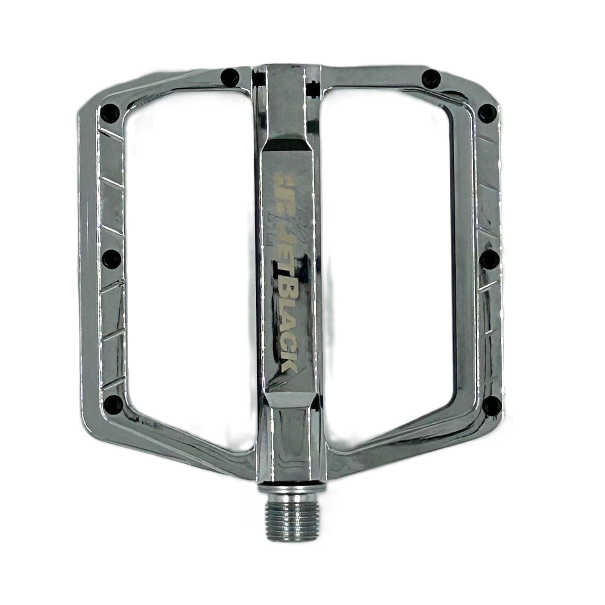 JetBlack Featherlite flat pedals in Chrome