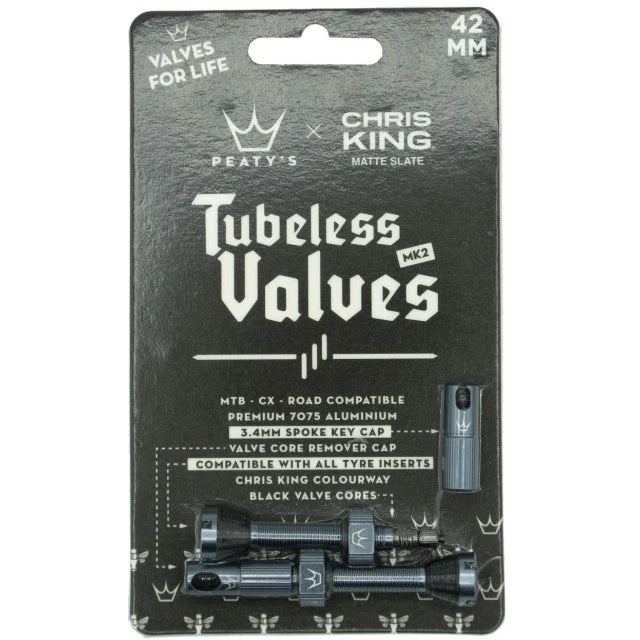 Peaty's Chris King Tubeless valves MK2 Slate - 42mm
