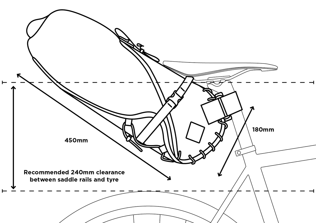 Restrap Saddle Bag 14L size guide