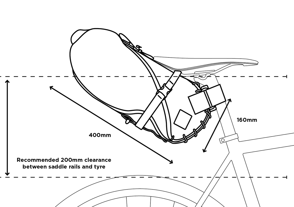 Restrap Saddle Bag 8L size guide