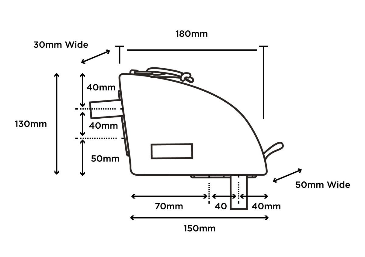 Restrap Rear Top Tube Bag size guide