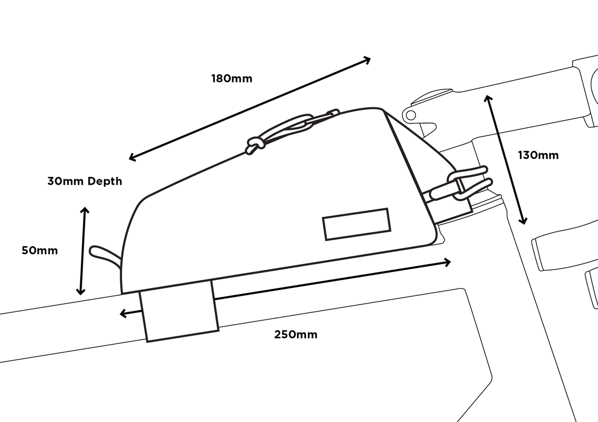 Restrap Top Tube Bag size guide