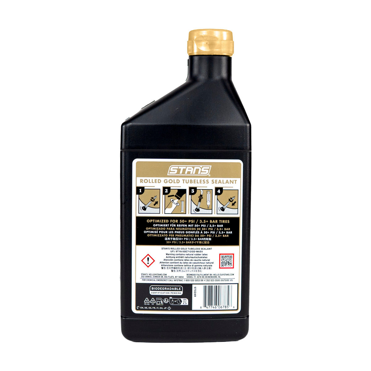 Stan's Rolled Gold sealant back label