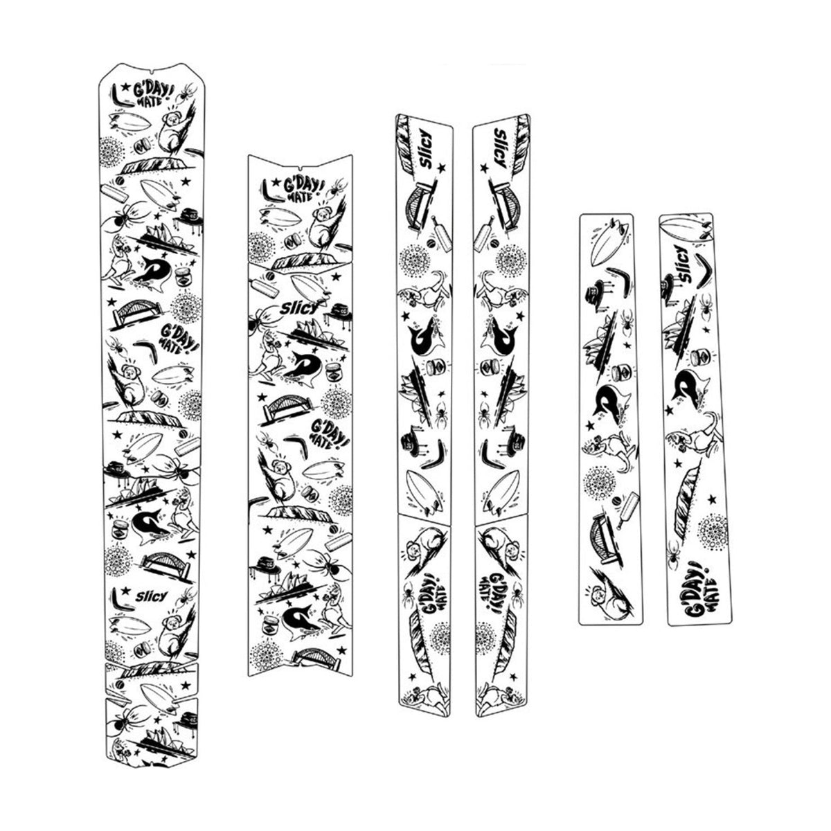 Slicy Sublimistick Bike Protection kit - Aussie Black