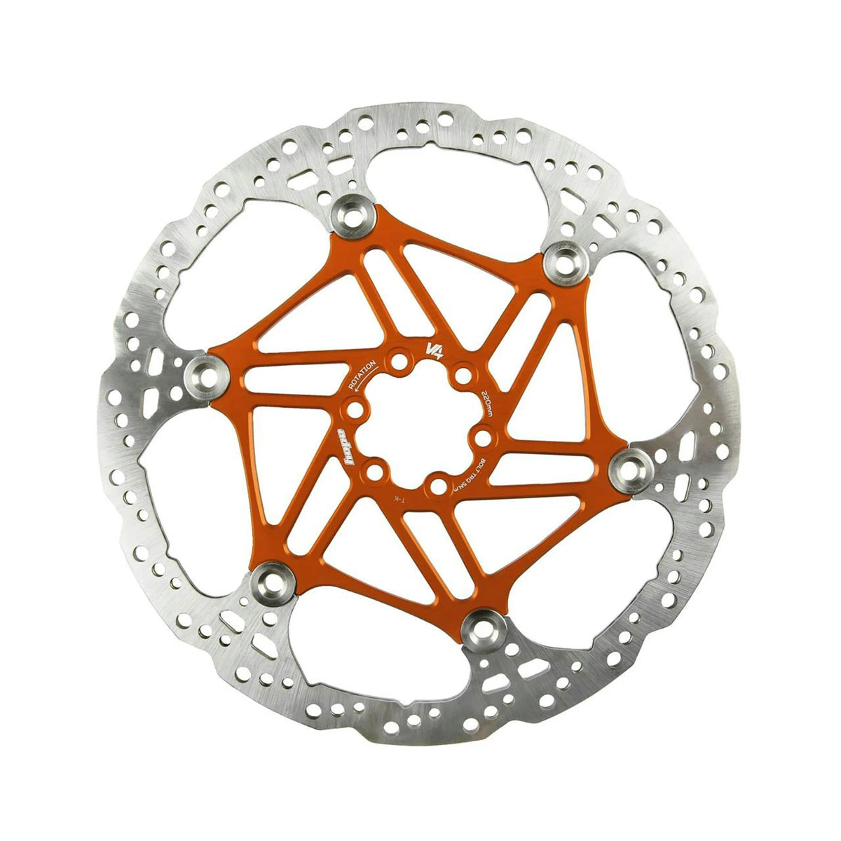 Hope Floating V4 vented disc rotor in Orange