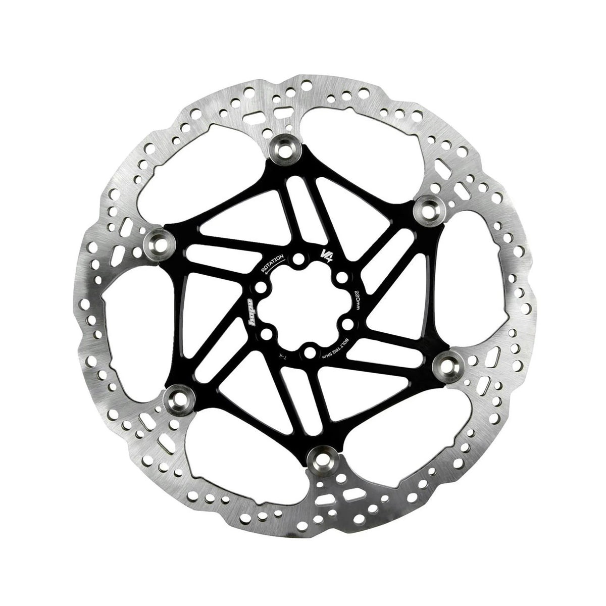 Hope Floating V4 vented disc rotor in Black