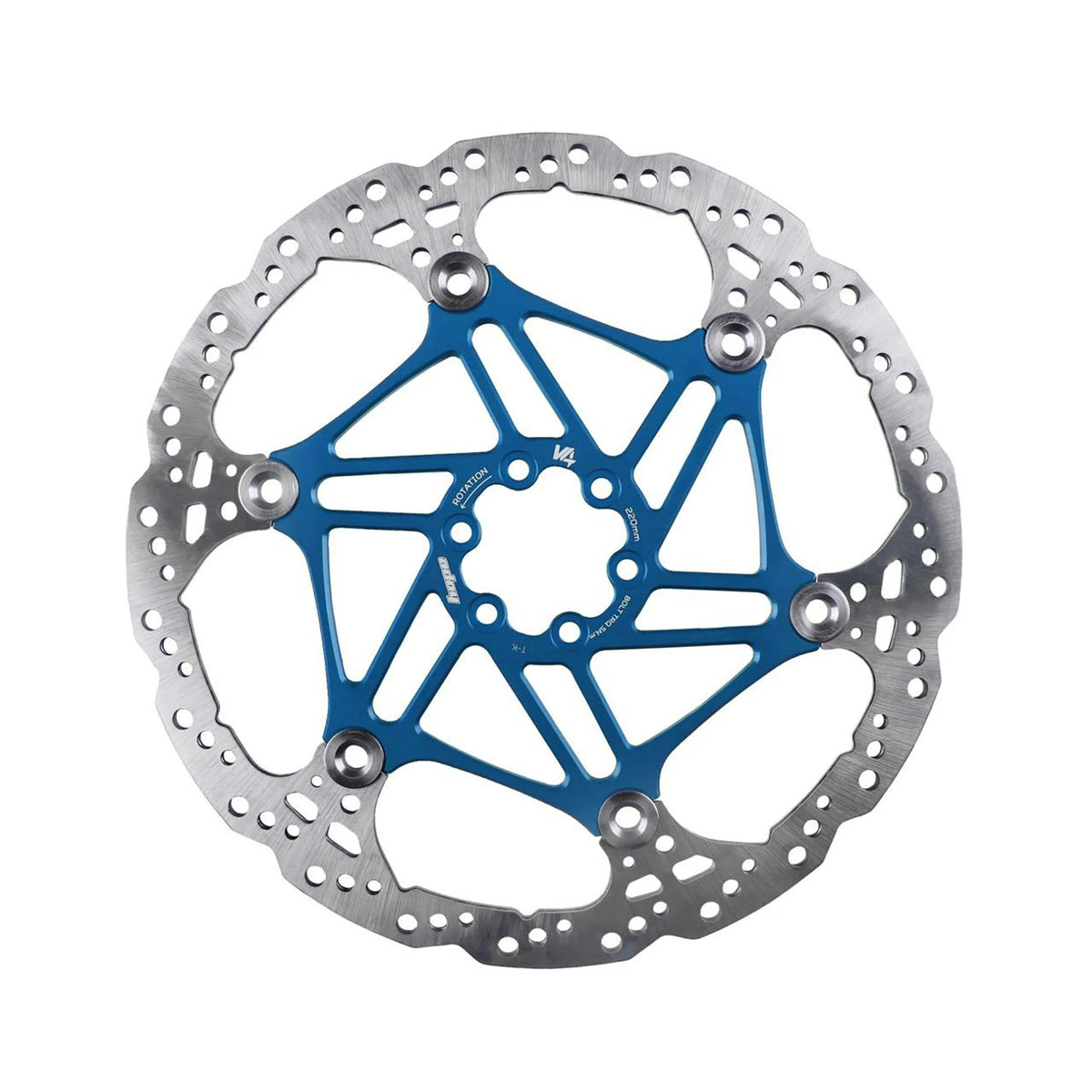 Hope Floating V4 vented disc rotor in Blue