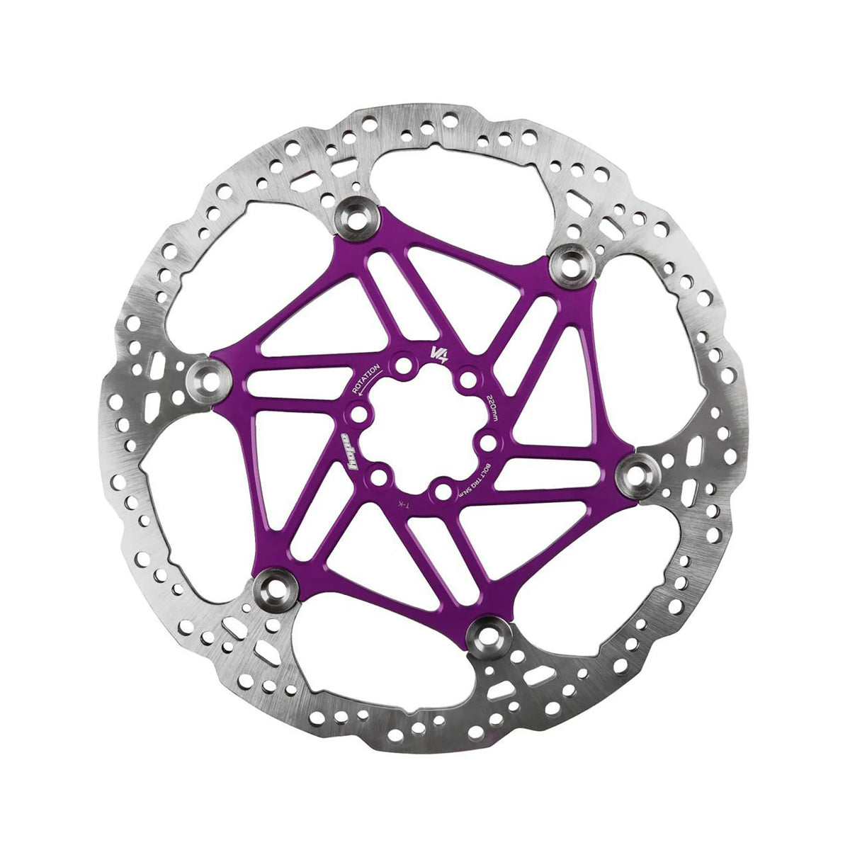 Hope Floating V4 vented disc rotor in Purple