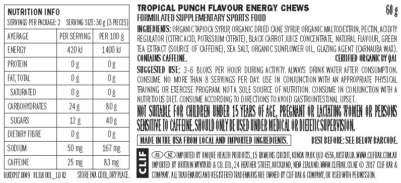 CLIF BLOKS Energy Chews - Tropical Punch