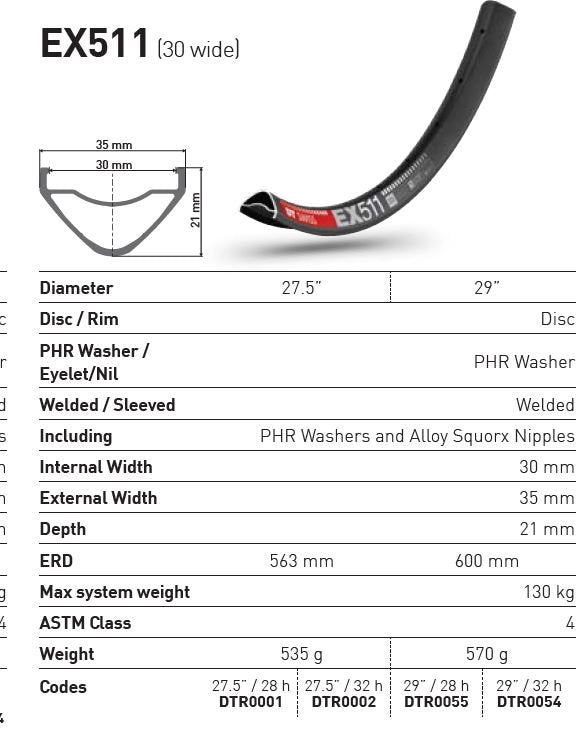 DT Swiss EX511 Rim - 29"