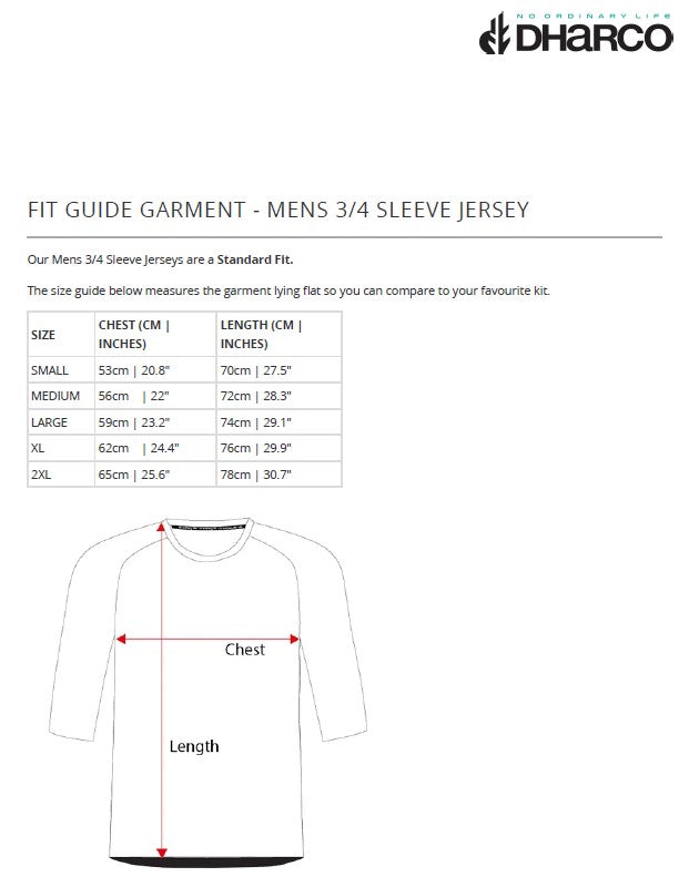DHaRCO Mens 3/4 Sleeve Jersey - Bellstone