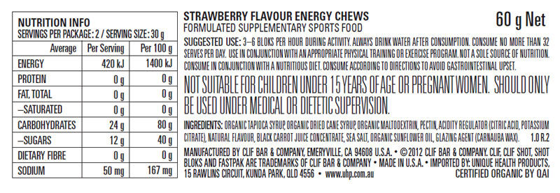 CLIF BLOKS Energy Chews - Strawberry